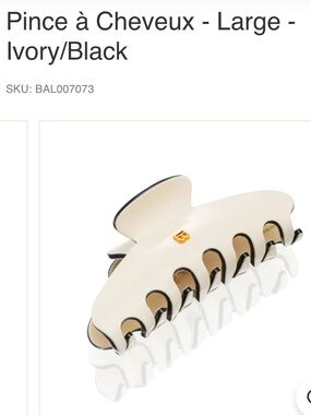 Balmain Ivory and Black Large Hair Claw